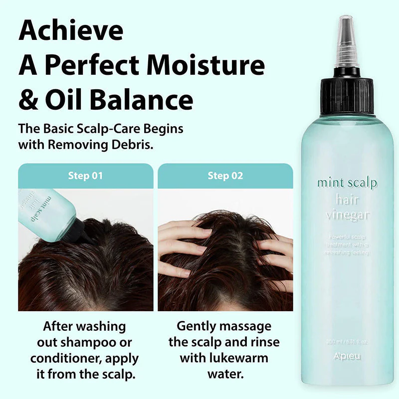 A'PIEU Mint Scalp Hair Vinegar 200Ml - Image 4