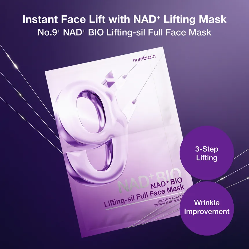 Numbuzin No.9 NAD+ Bio Lifting-Sil Full Face Mask - Image 3