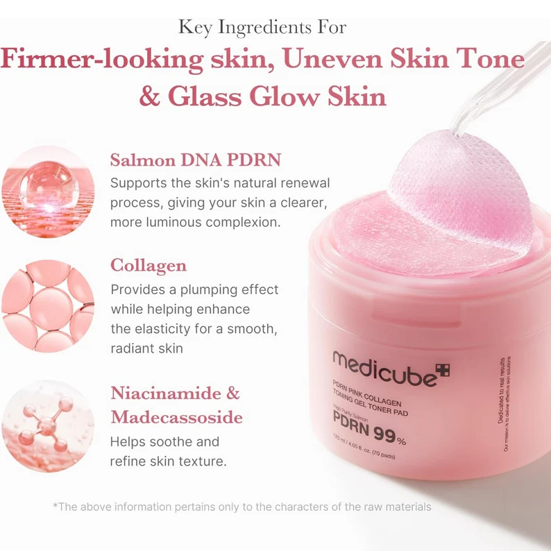 Medicube Pdrn Pink Collagen Toning Gel Toner Pad 120Ml - Image 4