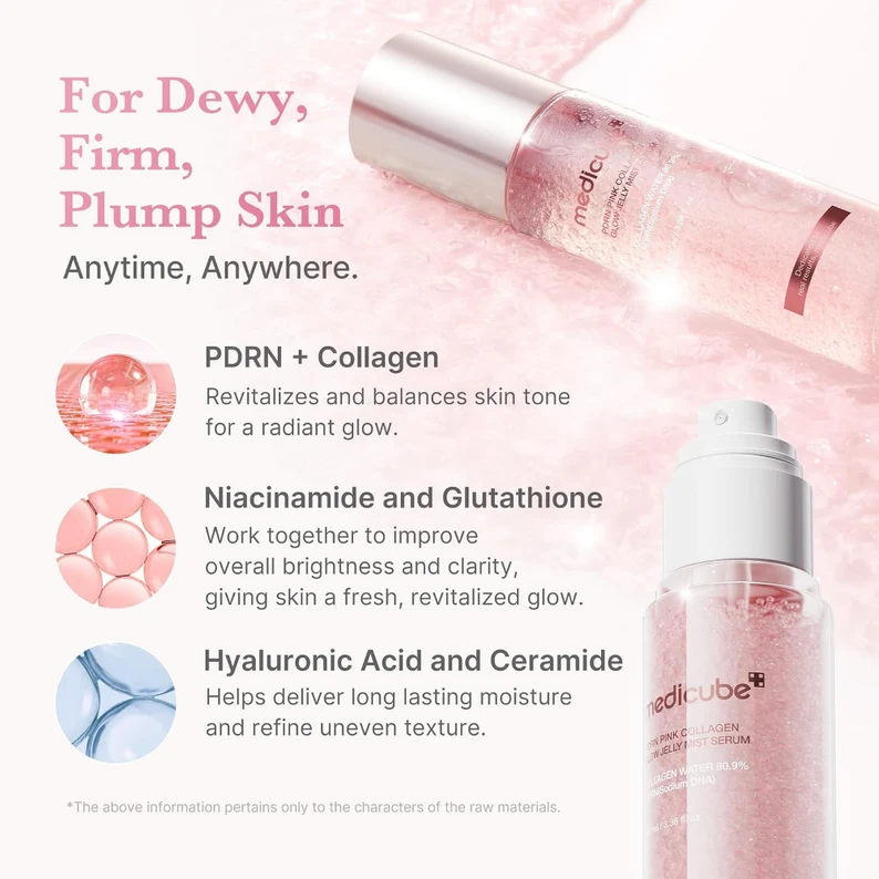 Medicube PDRN Pink Collagen Glow Jelly Mist Serum 100Ml - Image 3