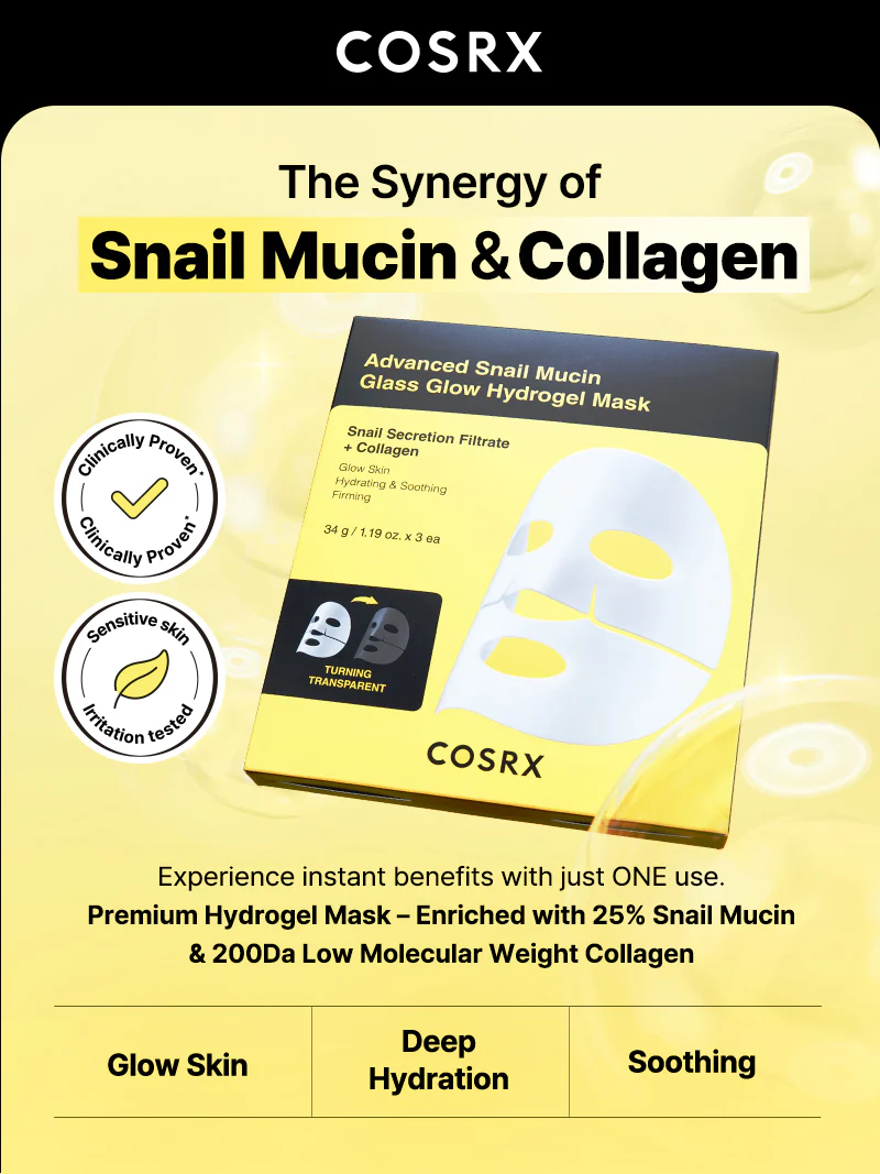 Cosrx Advanced Snail Mucin Glass Glow Hydrogel Mask - Image 2