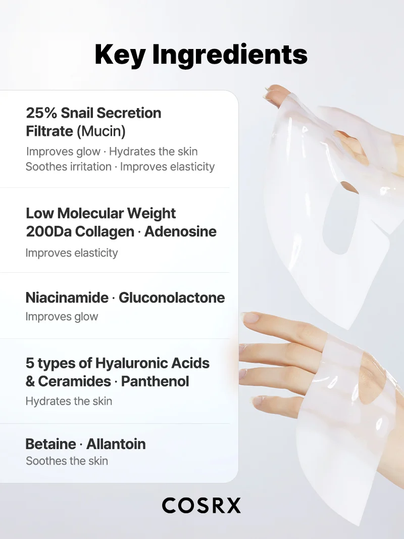 Cosrx Advanced Snail Mucin Glass Glow Hydrogel Mask - Image 6