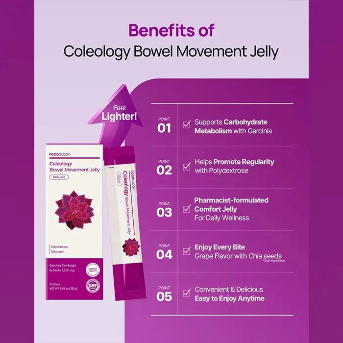 Foodology Coleology Bowel Movement Jelly (10 Sticks) - Image 3