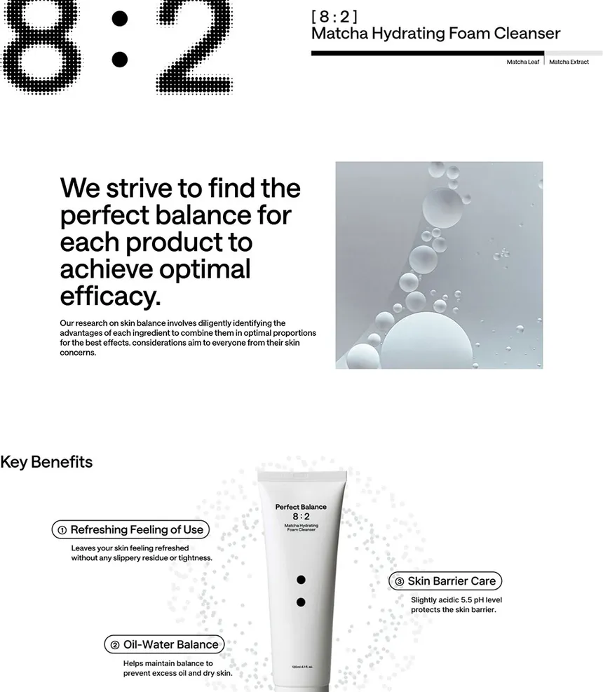 B.Lab Perfect Balance Matcha Hydrating Foam Cleanser 120Ml - Image 2