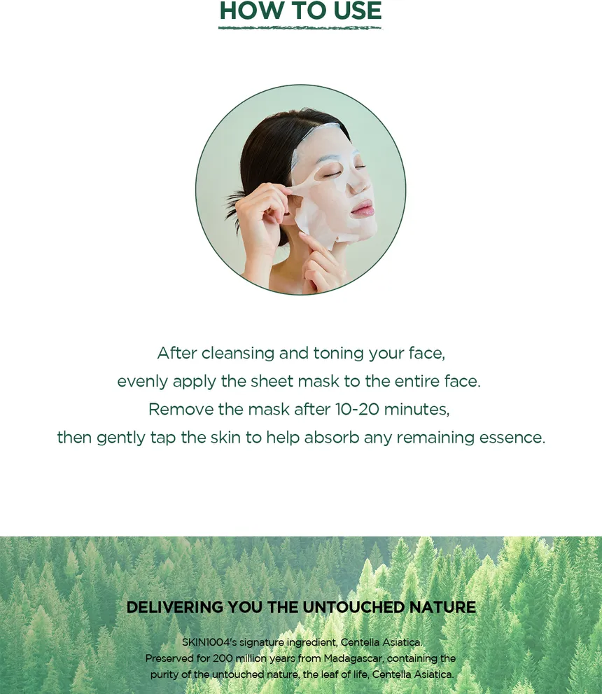 SKIN100 Madagscar Centella Tea-Trica Relaxing Facial Mask 24Ml - Image 7