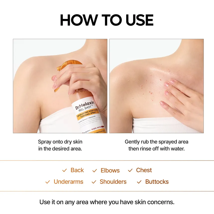 Dr. Melaxin Peel Shot Exfoliating Kojic Acid Turmeric Spray 200Ml - Image 9