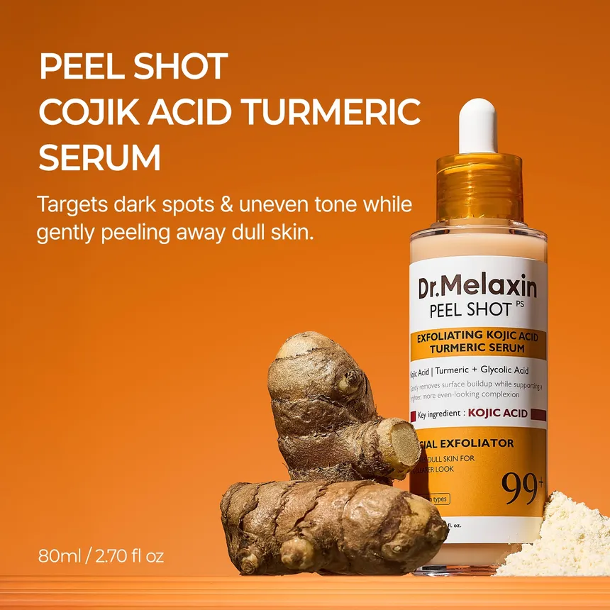 Dr. Melaxin Peel Shot Exfoliating Kojic Acid Turmeric Serum 80Ml - Image 2
