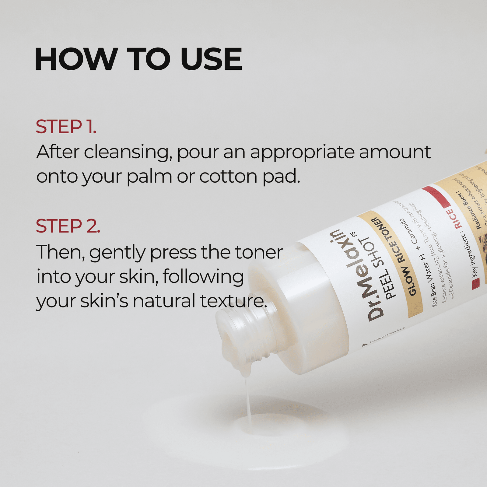 Dr. Melaxin Peel Shot Glow White Rice Toner 200Ml - Image 3