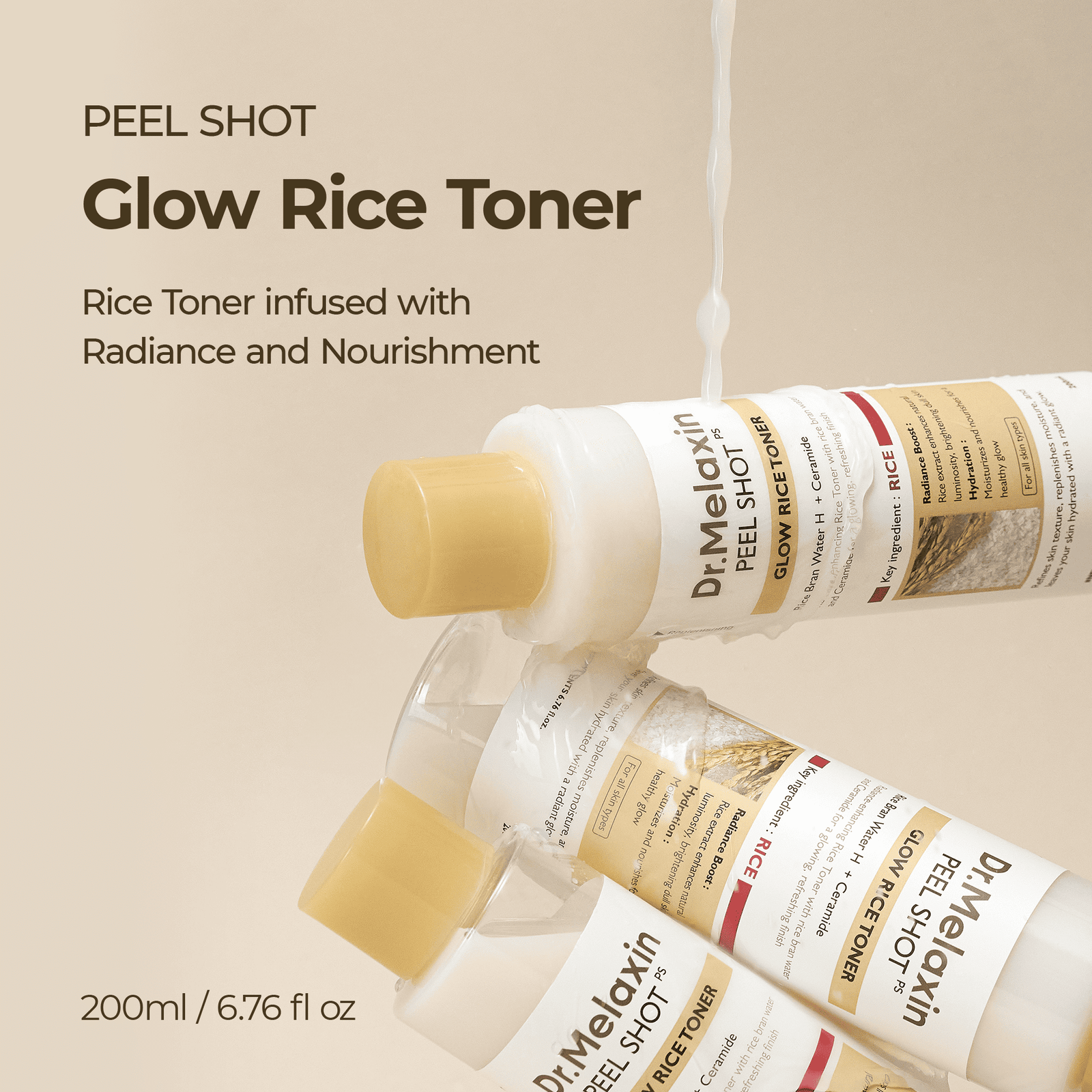 Dr. Melaxin Peel Shot Glow White Rice Toner 200Ml - Image 5