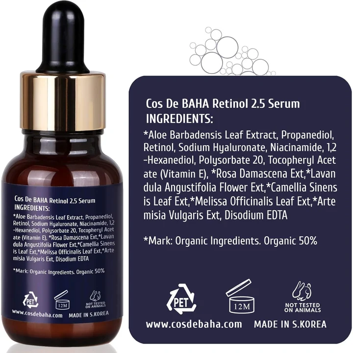 Cos de Baha RS Retinol 2.5 Serum 30Ml - Image 3
